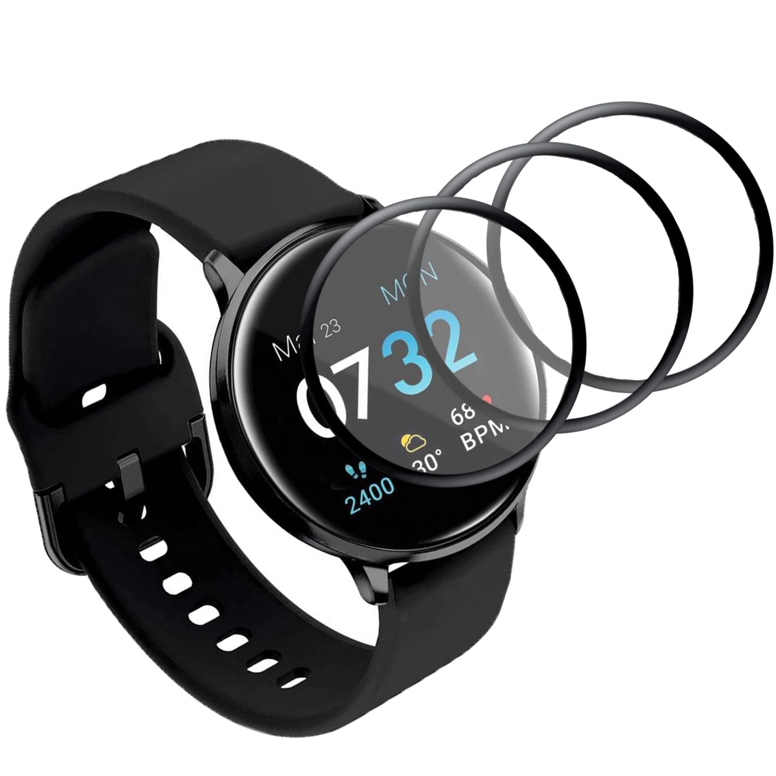 3D Full Coverage PET Soft Screen Protector Film - 3 Pack Compatible with iTOUCH Sport 3 / i Touch Sport 3 SE SMARTWATCH