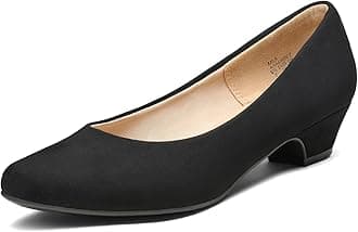 Womens Mid Block Heels Ladies Low Court Shoes Party Wedding Shoes Round Toe Pumps