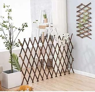LINGWEI Expandable Wooden Garden Fence, Multi-Purpose Garden Plant Climbing Frame,Expendable Wooden Fence Panel Plant Support Decorative Fence for Climbing Plants Flowers. (105cm (6pcs))