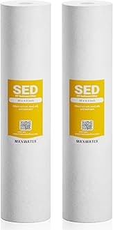 Max Water 20" x 4.5" 10 Micron Sediment Water Filter, Whole House Water Filter Replacement Cartridge, Melt Blown Polypropylene (PP), Fits Any Standard 20 Inch Filter Housing, 2 Pack