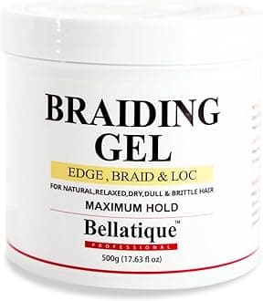Professional Braiding Gel Maximum Hold Gel (17.63 Oz) for Natural, Relaxed, Dry, Dull, & Brittle Hair - No Flaking, No Whitening, Fast Drying, High Shine, Maximum Hold - Lasts Up to 48 Hrs