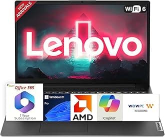 Lenovo V15 Business Laptop with Microsoft Office 365, AMD 7000-Series Processor (Outperforms i5-1130G7), 15.6" FHD LED Display, 16GB RAM, 256GB SSD, Wi-Fi 6, Bluetooth 5.2, Windows 11 Pro, WOWPC USB