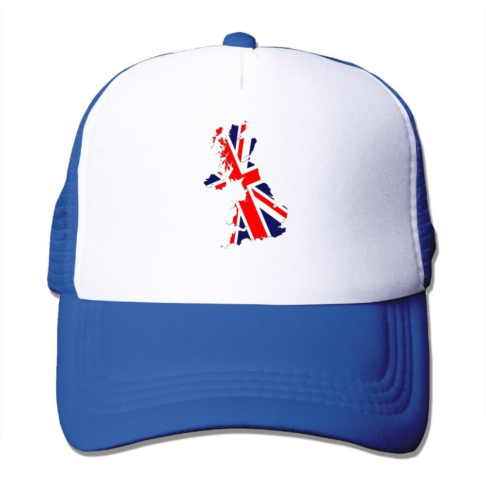 British Flag On Britain Map Snapback Baseball Hat Mesh Caps Black