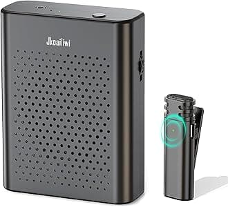 Newest Voice Amplifier with Wireless Lavalier Microphone, Wireless Teacher Microphone for Classroom/Yoga/Meetings/Speeches/Tours, Portable Speaker System, Teacher Must Haves, Black