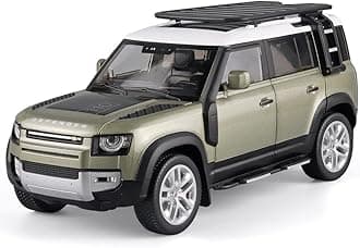 Brand Conquer 1:24 Scale Big Size Land Rover Defender Model Car Exclusive Alloy Metal car Pull Back Die-cast Metal Toy car with Openable Doors & Light Music Toys (Big Size Land Rover Defender Green)