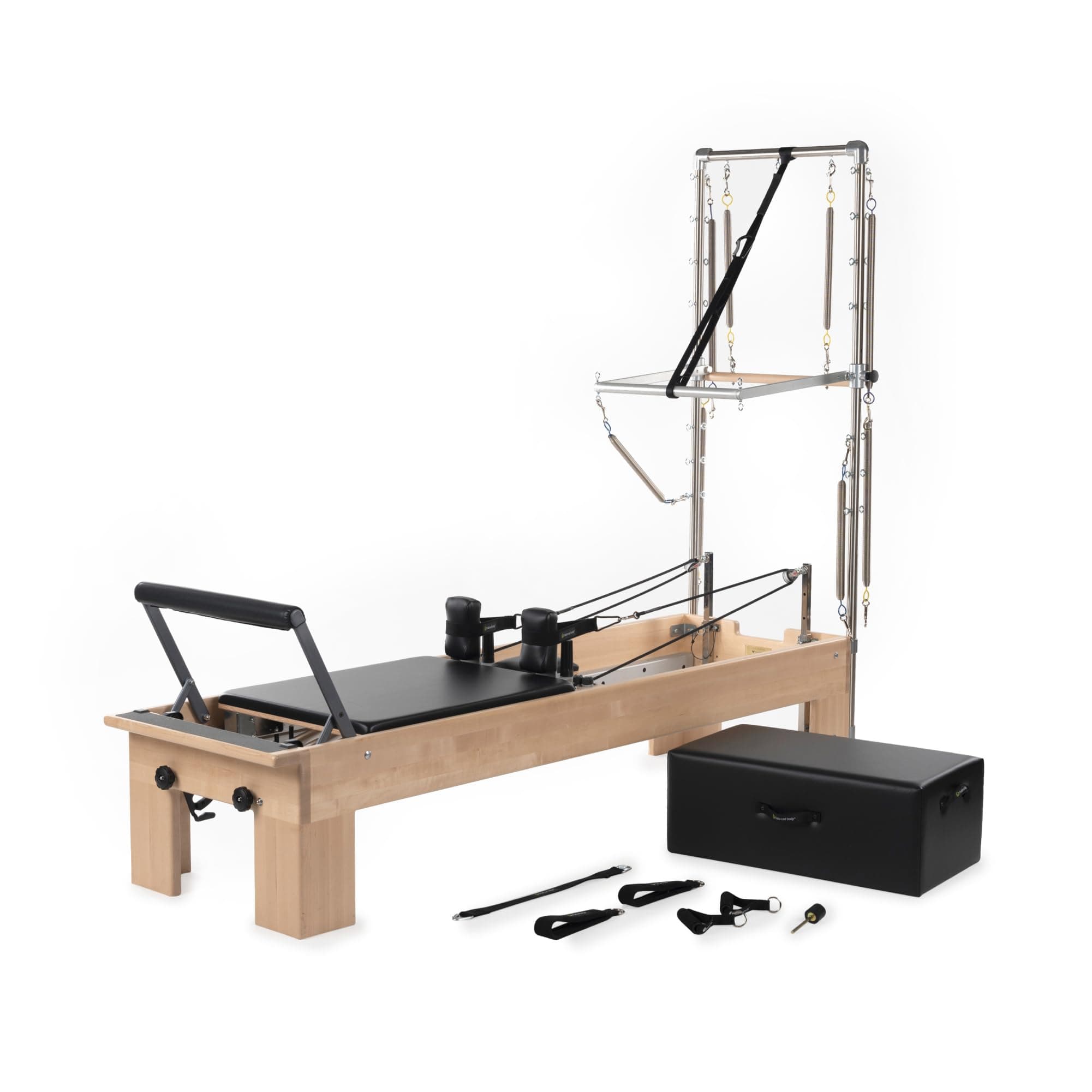 Balanced Body Studio Pilates Reformer with Sitting Exercise Box, Pilates Machine for Studio or at-Home Gym Equipment, Exercise Equipment for Fitness and Well-Being