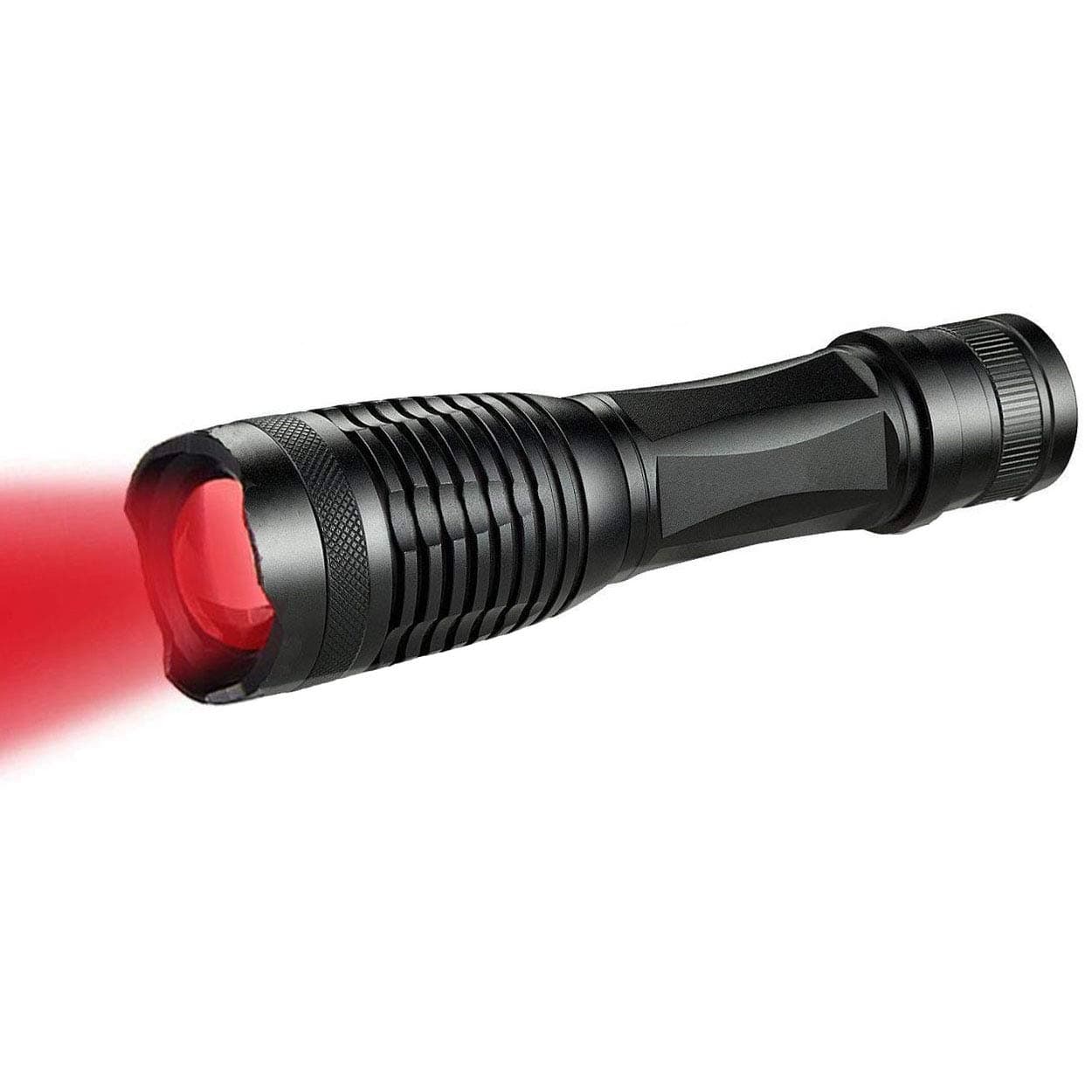 WINDFIRELED Red Light Torch, Red Tactical Flashlight-Single Lighting Mode, 300 Lumens, 300 Yards, Waterproof Portable Zoomable for Hunting, Reading, Walking, Fishing（Battery is not Included）