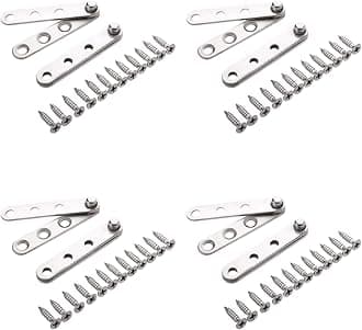 MroMax Door Pivot Hinge, 360 Degree Rotation Hidden Door Pivot Hinges, 60 x 11mm Silver Stainless Steel Hinge for Wooden Door and Cabinet Door, 8Pcs