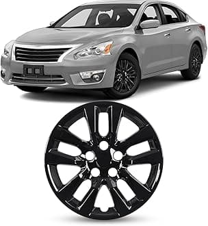 ROXX 1Pc Set 16inch Wheel Rim Cover Hubcaps Replacement for Nissan Altima Sedan 2013-2018 (Only Fit for Steel Wheels), Snap-On Car Truck SUV Hubcap(5102, Black Lacquer)