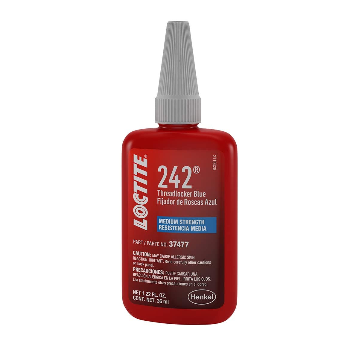 242 Automotive Blue Threadlocker - Medium-Strength Thread Lock, Multi-Purpose Applications, Works on All Metals - 36 ml, 1 Pack