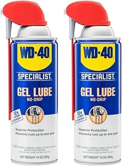 Gel Lube with Smart Straw Sprays 2 Ways, Twin Pack, 10oz cans, No drip Lubricant, Non-Fling Lubricant, (Pack of 2) (300851)