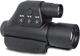 Night Scope, 3-Power Night Vision Monocular Camera for Image, Video Capture, 3X Magnification 6X Digital Zoom, Powerful Infrared Illuminator, Black