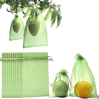 Green Protection Mesh Bags with Drawstring for Plant Strawberry Blueberry Small Fruit Farm Garden