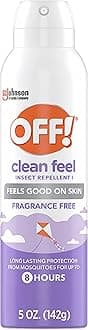 OFF! Clean Feel Insect Repellent Aerosol with 20% Picaridin, Bug Spray with Long Lasting Protection from Mosquitoes, Feels Good on Skin, 5 oz