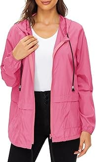 Century Star Packable Rain Jackets for Women Waterproof Lightweight Raincoat with Hood Windbreaker Jacket Women Rain Coats