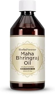 - HerbsForever Maha Bhringaraj Oil- King of Hair, Stop Hair Loss thinning & balding |Promote Hair Growth & calming Mind + 12 Potent Ayurvedic Herbs Infused Cold Pressed Sesame Oil, 210 ml,7.1oz NATURAL