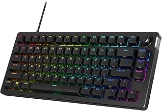 HyperX Alloy Rise 75 – Hot-Swappable 75% Mechanical Gaming Keyboard, PC, Ambient Light Sensor, Gasket Mounted, Linear Switches