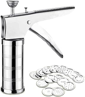 Param Kitchen Press Sev/Murukku/Snacks Maker with Stainless Steel Jalis Multicolour