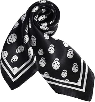 100% Real Mulberry Silk Scarf -21'' x 21''- Lightweight Neckerchief –Women Men Small Square Digital Printed Scarves