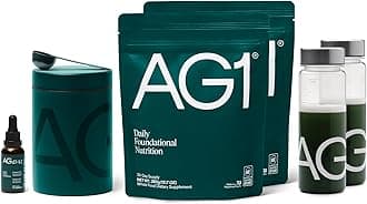 - AG1 Greens Powder Supplement | Improve Gut Health | Multivitamin, Probiotic, Gluten Free, Vegan and Keto Friendly | 75 Vitamins (Athletic Greens) - Family Value Kit, Classic Formula