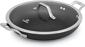 Signature Hard Anodized Nonstick Covered Everyday Chef Pan, 12", Black