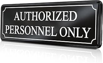 Authorized Personnel Only sign for Office Door Wall Home and Business - Black White Sticker - self-Adhesive 9×3 in - Easy Installation Without Any Tools - MolnijaPro