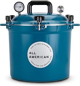 All American 1930 21.5qt Pressure Cooker/Canner (The 921), Berry Blue - Exclusive Metal-to-Metal Sealing System - Suitable for Gas, Electric, or Flat Top Stoves - Made in the USA