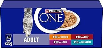 PURINA ONE Mini Fillets Mixed Selection in Gravy Adult Wet Cat Food 40x85g