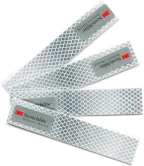 Salzmann Diamond Grade Reflective Sticker, 4pcs, Waterproof, All-Weather, 3M Material, White, for Car