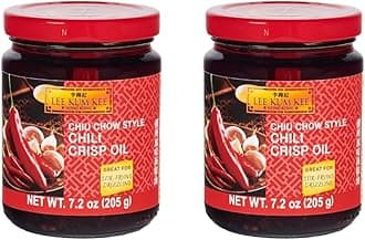 Lee Kum Kee Chiu Chow Chili Crisp Oil (7.2 oz - 2 Pack) Spicy and Savory Chili Crisp Oil for Authentic Asian Cuisine, Perfect for Dips, Drizzling, Noodles, Wontons & Dumplings, & Stir-Frying