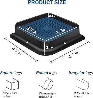 ANNKUT Bed Risers 1 Inch Heavy Duty, Furniture Risers for Bed Desk Table Sofa Couch,Oversized Bed Lifts Risers,Support up to 5000 Lbs(8 Pack Black)