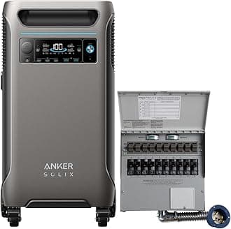 SOLIX F3800 120V/240V Home Backup Kit, 3840Wh Portable Power Station with Transfer Switch Kit, 6000W AC Output, Solar Generator for Home Use, RV, Emergencies, Power Outages, Outdoor Camping