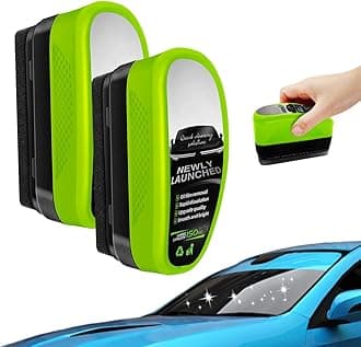 KAMOJI Automotive Oil Film Cleaning Brush, 2025 New Glass Oil Film Remover Brush for Car Hydrophobic Glass Coating for Car, Upgrade Glass Cleaning Board for Windshield Glass Coating (GreenX2)