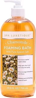 Bubble Bath, Spa Luxetique Foaming Bath with Pure Epsom Salt, Christmas Gifts for Women, 25.5 FL Oz, Comfort & Relax Chamomile Scent, Moisturizing and Relaxing Spa Gifts for Women for Mother's Day