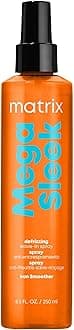 Matrix Mega Sleek Iron Smoother Defrizzing Leave-In Spray - Heat Protectant, Lasting Smoothness, & Anti-Frizz, For All Hair Types, With Shea Butter, 8.5 Fl Oz