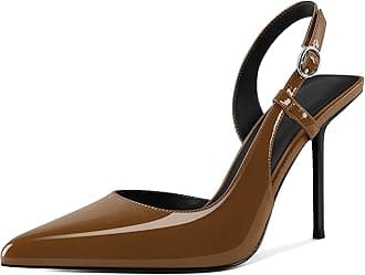 YODEKS Women's Slingback Heels Pointed Toe D'Orsay High Heel Pumps 4 Inch Shoes US Size 5-13
