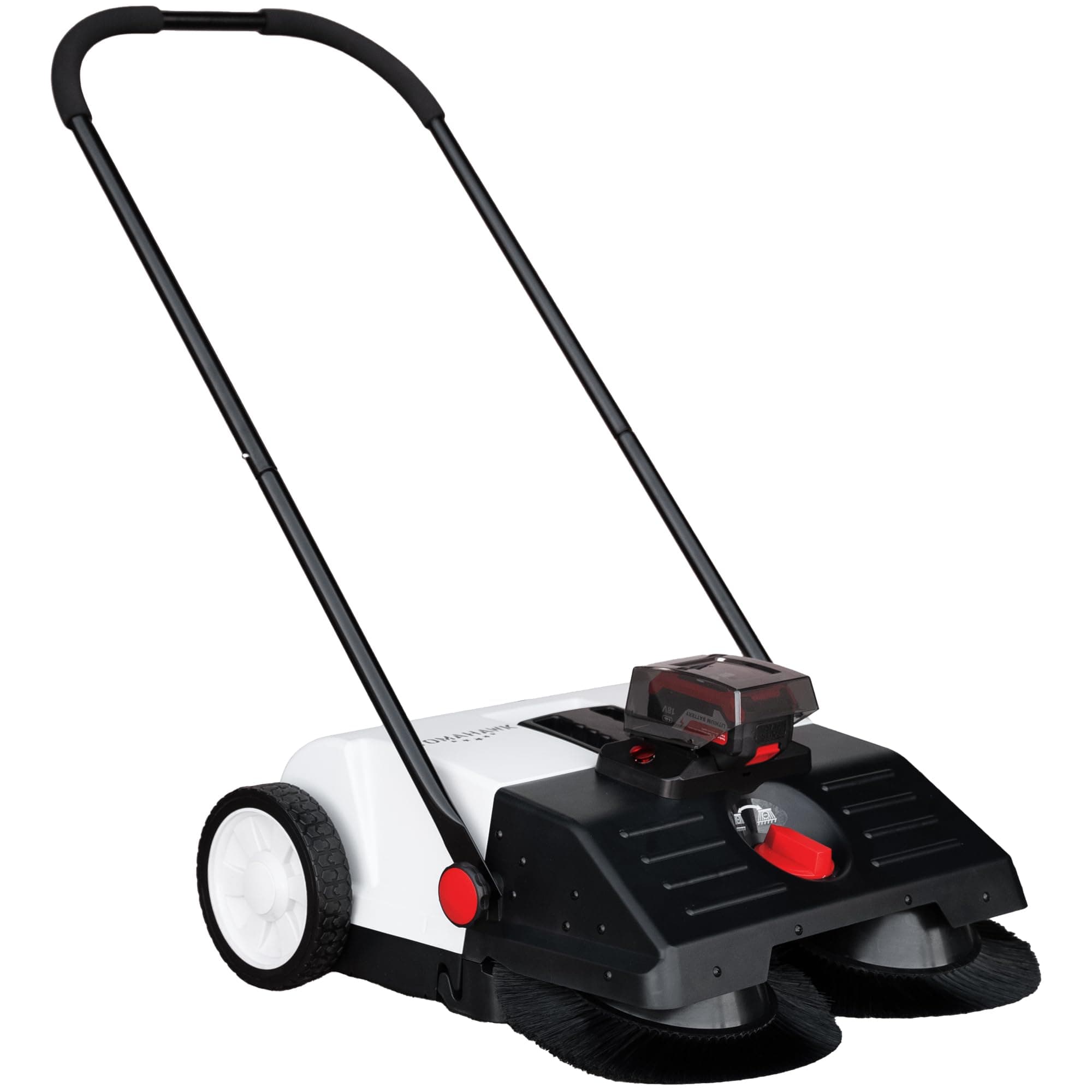 22" Battery Powered Push Sweeper with Double Brush System 18V Lithium-Ion