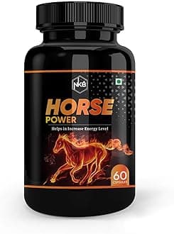 Horse Power Capsules - Natural Supplement for Men Health | Ashwagandha, Safed Musli, Gokshura & Shilajit | Ayurvedic Medicine Supports Stamina & Immunity (60 Capsules)