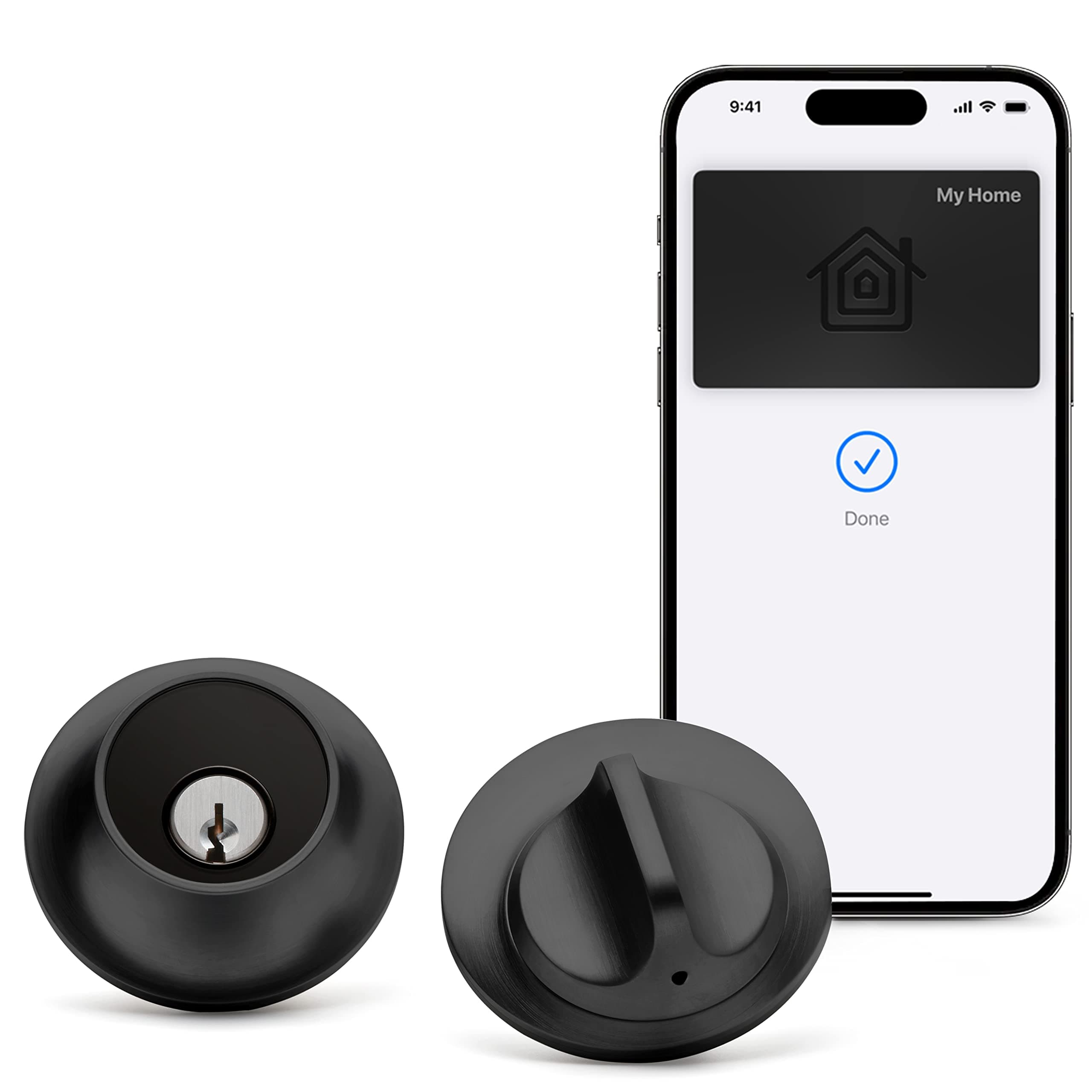 Level Lock+ Smart Lock Plus Apple Home Key - Smart Deadbolt for Keyless Entry - Includes Key Card - Compatible with IOS, Android, and Apple HomeKit (Matte Black)