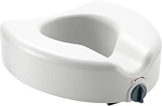 Medline 5" Raised Toilet Seat with Lock, No Arms, White, 400 lb Capacity - Easy Installation - Elderly & Disabled Bathroom Aid