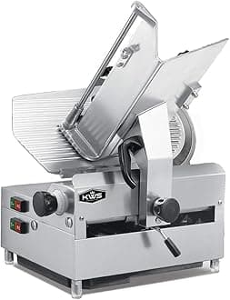 KWS MS-12A 1050W Countertop Model Commercial Automatic Electric Meat Slicer with Stainless Steel Blade, Frozen Meat, Food Slicer/Low Noises [ ETL, NSF Certified]
