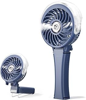 HandFan 2025 Upgraded Portable Misting Fan, Two Button Easy Operation, Handheld Rechargeable Mister Fan, Spray Water Mist Fans, Mini Electric Cooling Fans for Travel, Outdoors, Disney(Royal Blue)