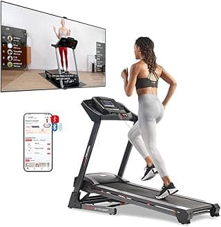 Sunny Health & Fitness Premium Smart Treadmill with Auto Incline, Dedicated Speed Buttons, Digital Performance Display
