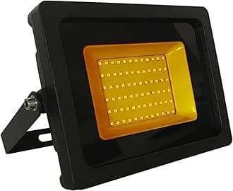 30W Amber LED Slimline Floodlight, Waterproof Outdoor Light, IP65 Rated Focus Light for Small Gardens & Effect Lighting, Energy-Efficient A+ Rating, 240W Equivalent with 120-Degree Beam Angle [Energy Class A]
