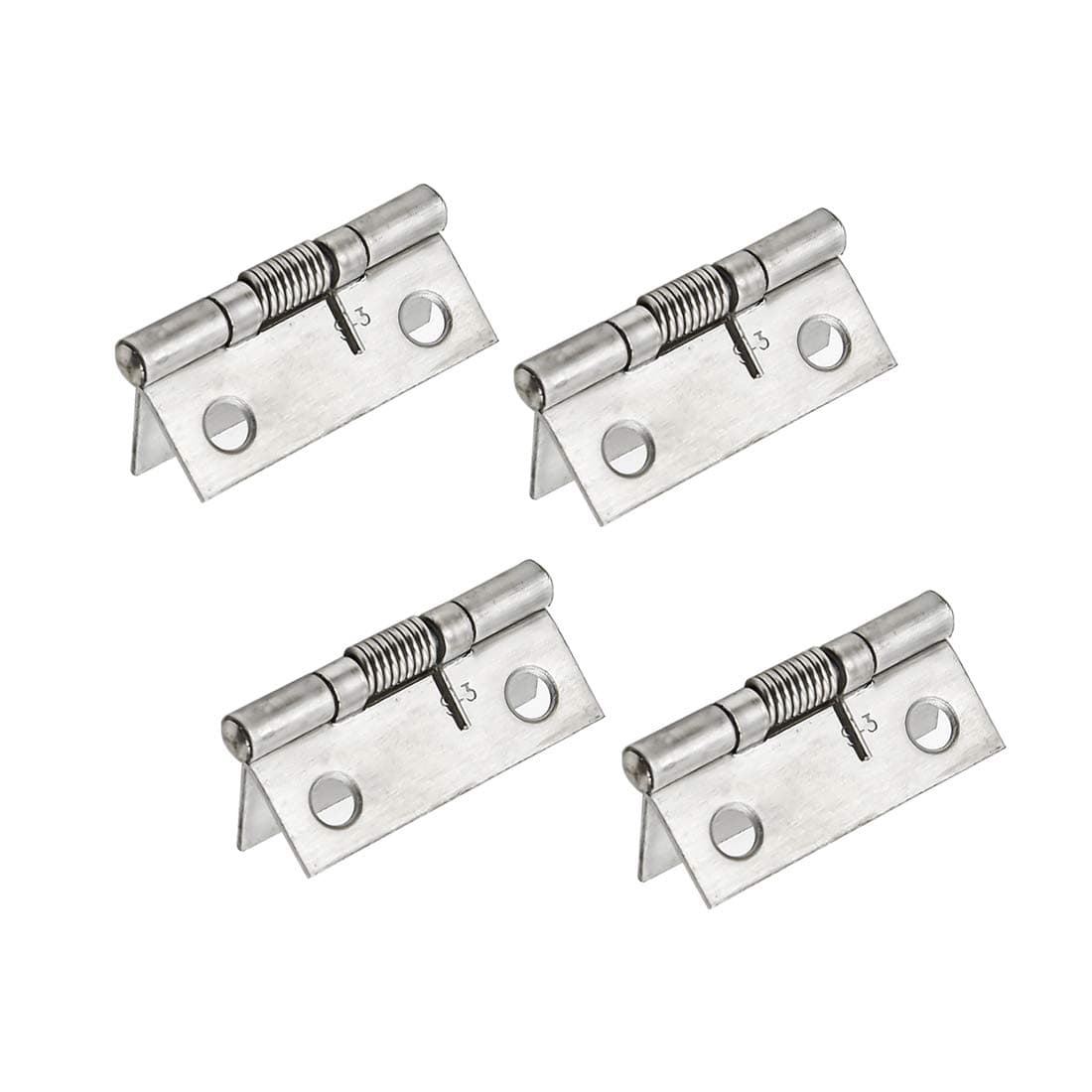 Self Closing Spring Hinge 1.5" Length Door Hinge Stainless Steel Hinge for Door Cabinet Small Box - Pack of 4