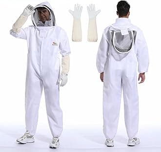- Bee Suit for Men Women Sting Proof, Polycotton Beekeeping Suit Beekeeper Costume&with Glove &Ventilated Hood, Bee Outfit for Backyard and beekeeping supplies (L