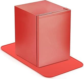 Portable Mini Fridge Mat,13.0" x 9.0" in Silicone Mat for Mini Fridge for Bedroom,Refrigerator Mat with Raised Edge,Mini Fridge Under Mat Protect from Appliance Leaks Water Spills Red