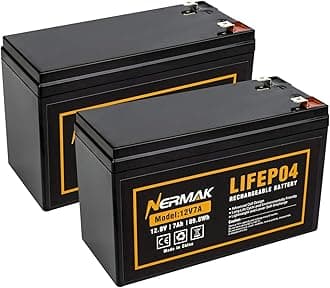 12V 7Ah (7.2Ah) Lithium LiFePO4 Battery 2 Pack, 2000+ Cycles Lithium Iron Phosphate Rechargeable Battery for Small Solar, Camping, Lighting, Ride on Toys, Fish Finder and More, Built-in 8A BMS
