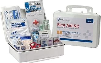 First Aid Only 90562 ANSI A 2015 and OSHA Compliant First Aid Kit, 25-Person Emergency First Aid Kit for Business, Home, Car, and Construction Sites, 89 Pieces