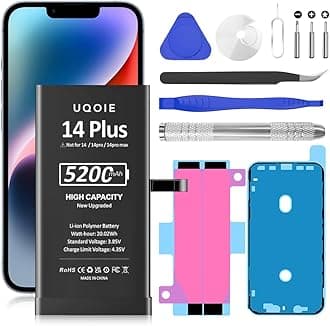 Battery for iPhone 14 Plus, (2025 New Upgrade) 5200mAh Ultra High Capacity Replacement Battery for iPhone 14 Plus 6.7 Inch A2886, A2632, A2885, A2896, A2887 with Professional Replacement Tool Kits